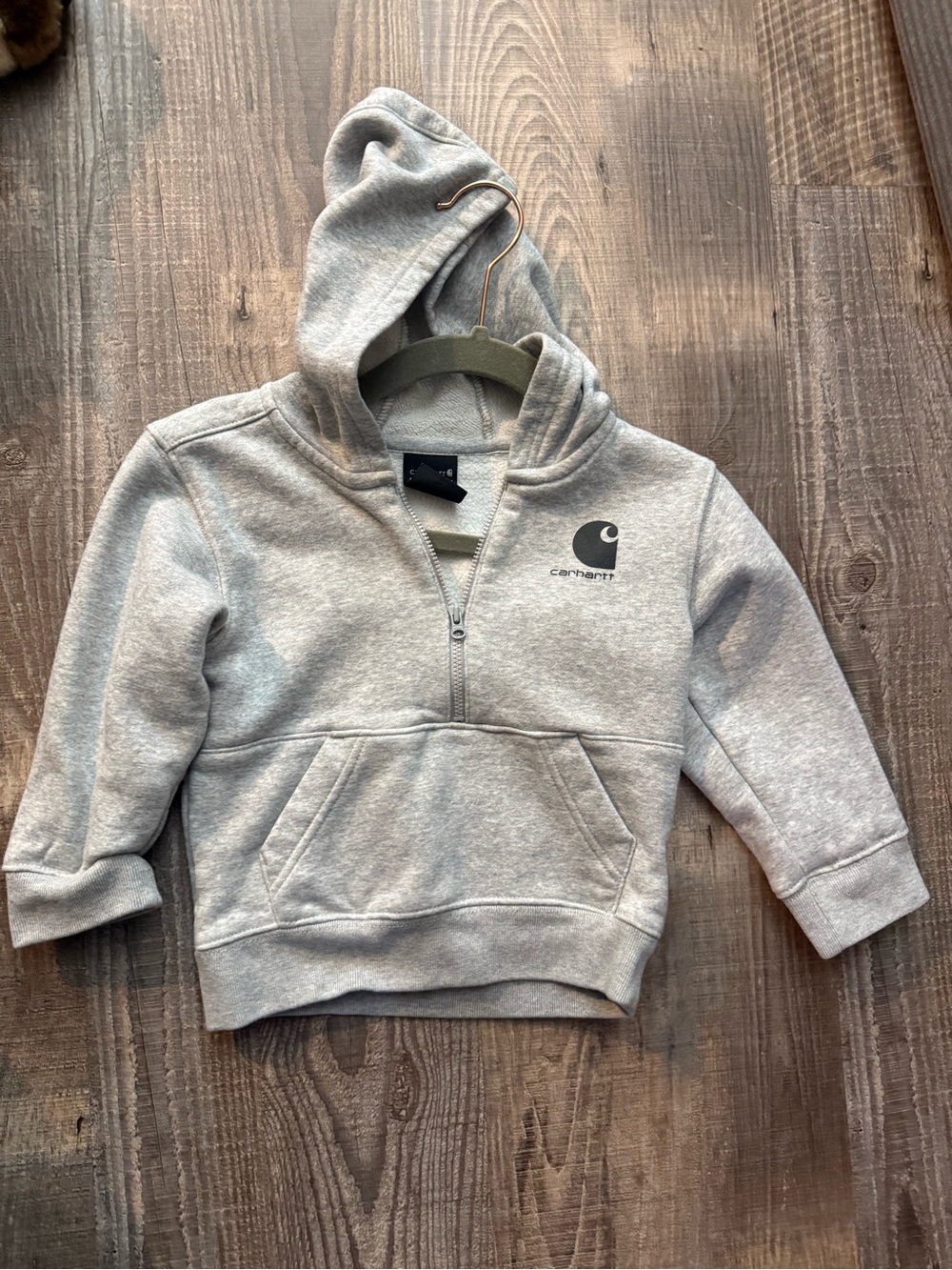 Carhartt Kids Light Gray Half-Zip Hoodie